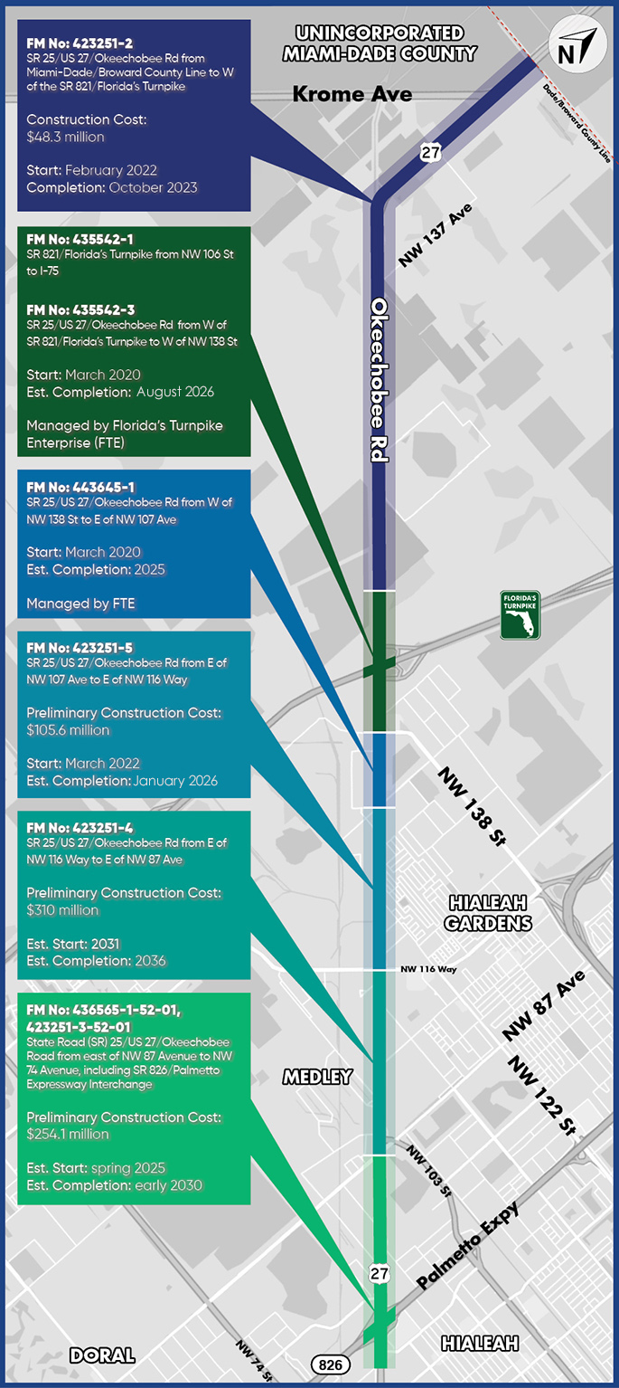 Okeechobee Road projects map