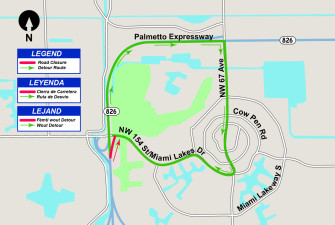 Northbound Palmetto Expressway to NW 154 St Miami Gardens Dr