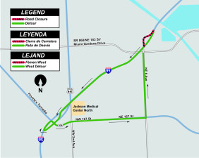 Southbound I-95 NE 183 St-SR 860-Miami Gardens off-ramp