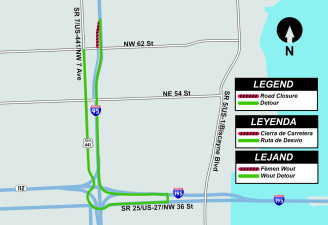 SB I-95 to NW 62 St off-ramp