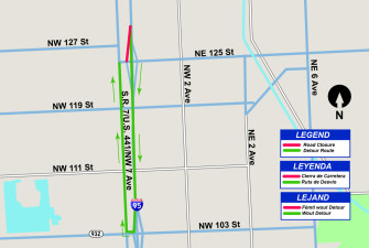 Southbound I-95 offramp to S.R. 922/NW 125 St