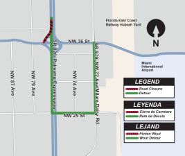 Southbound S.R. 826/Palmetto Expressway to NW 36 Street Detour