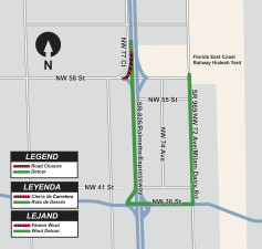 Southbound Palmetto Expressway to NW 58 St