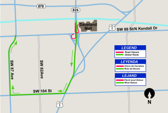 Southbound SR 826 Palmetto Expressway to SW 88 St